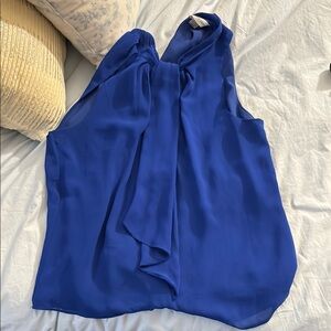 Elegant Blue Sleeveless Women's Top
